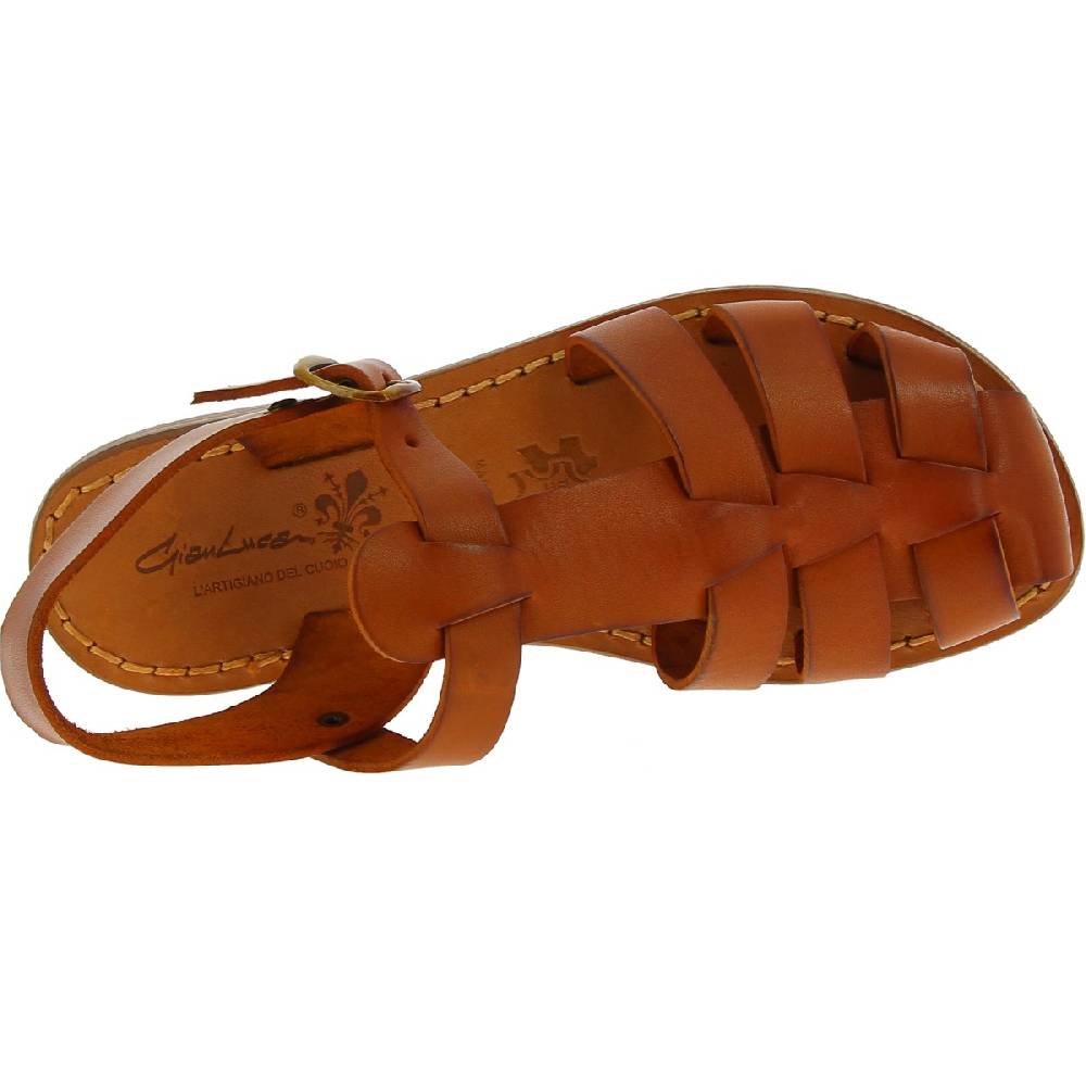 Lartigiano Del Cuoio Sandali bassi in pelle color cuoio fatti a mano in Italia Sconto di tempo limitato