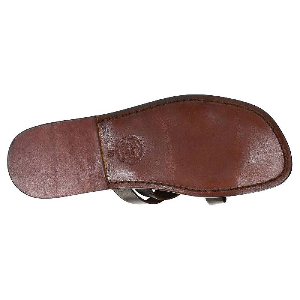 Lartigiano Del Cuoio Ciabatte infradito uomo artigianali in pelle color testa di moro Flash Sale