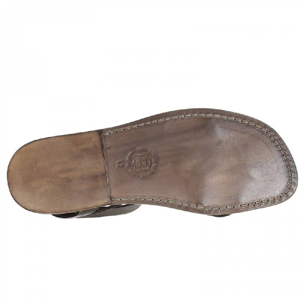 Lartigiano Del Cuoio Sandalo gladiatore uomo in pelle color fango Fornitura limitata
