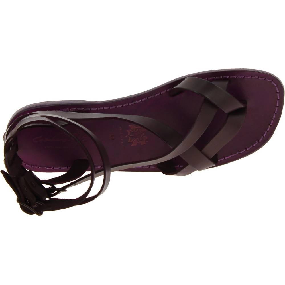 Lartigiano Del Cuoio Sandalo gladiatore uomo in pelle color prugna fatto a mano Cyber Monday
