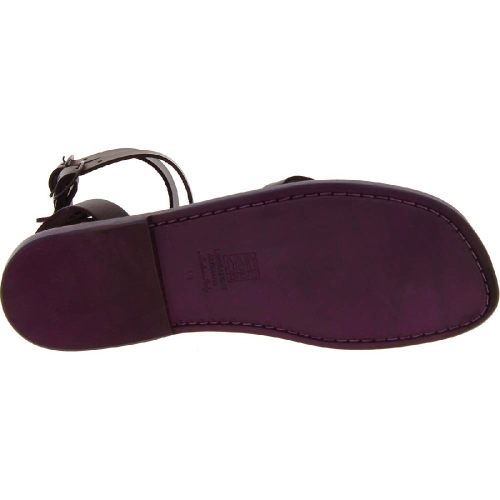 Lartigiano Del Cuoio Sandalo gladiatore uomo in pelle color prugna fatto a mano Cyber Monday