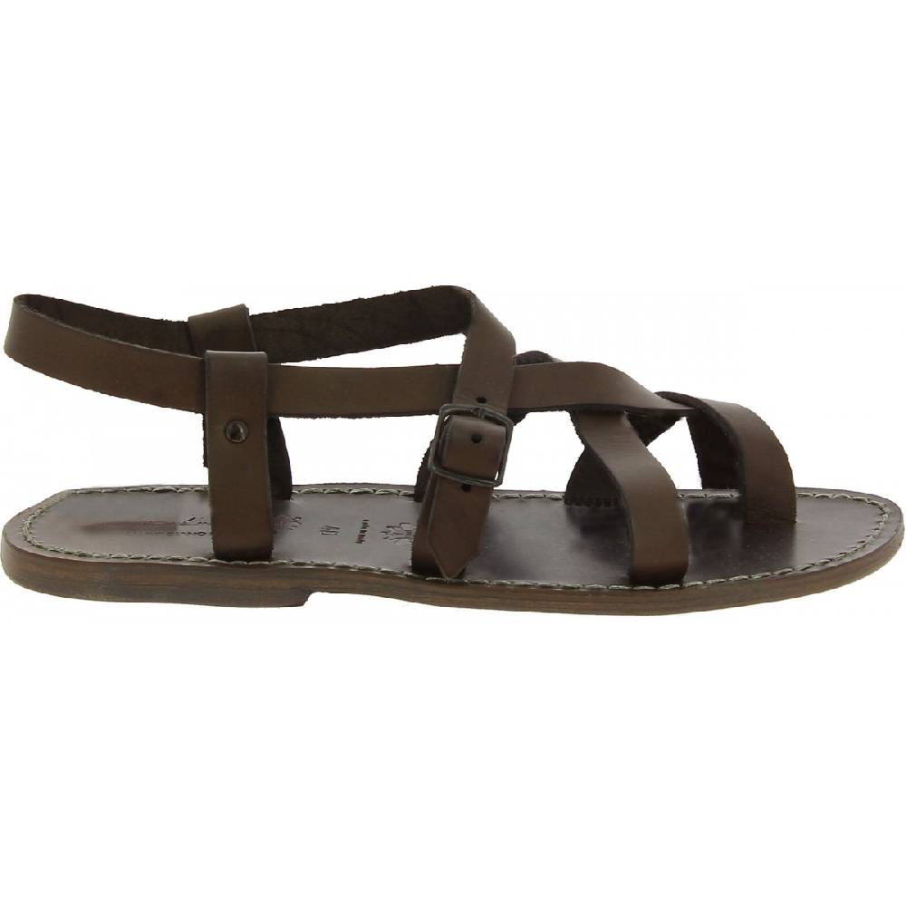 Lartigiano Del Cuoio Sandali uomo in cuoio artigianali in pelle color fango Offerta natalizia