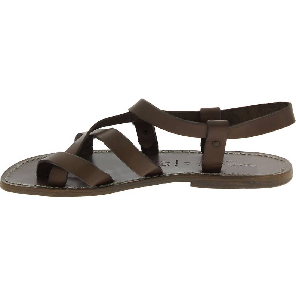 Lartigiano Del Cuoio Sandali uomo in cuoio artigianali in pelle color fango Offerta natalizia