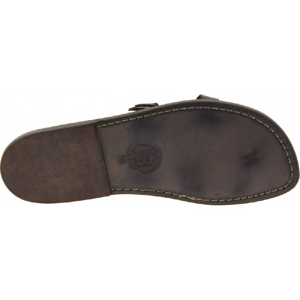 Lartigiano Del Cuoio Sandali uomo in cuoio artigianali in pelle color fango Offerta natalizia