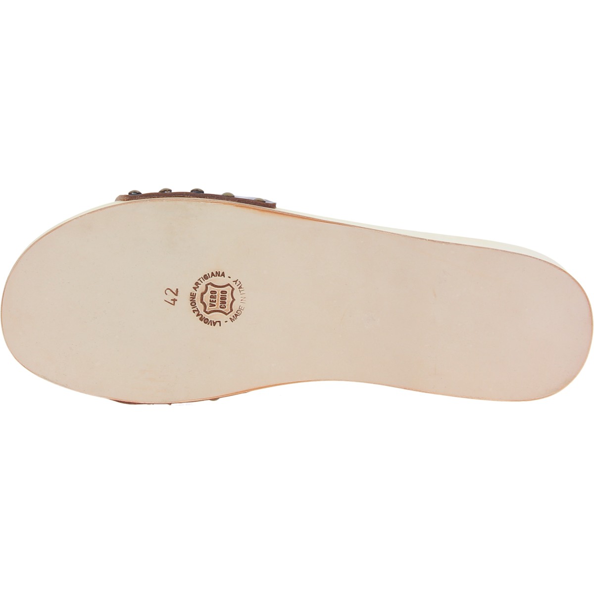 Lartigiano Del Cuoio Zoccoli in legno donna con fascia regolabile in pelle marrone scuro Offerte giornaliere