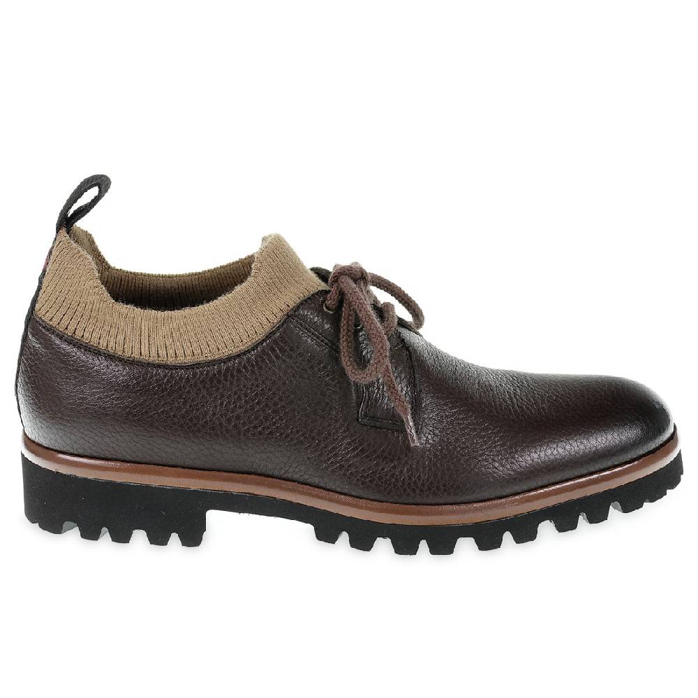 Lartigiano Del Cuoio Derby in cervo e cashmere marrone scuro - Fratelli Borgioli - Artigianalità Italiana Offerte speciali