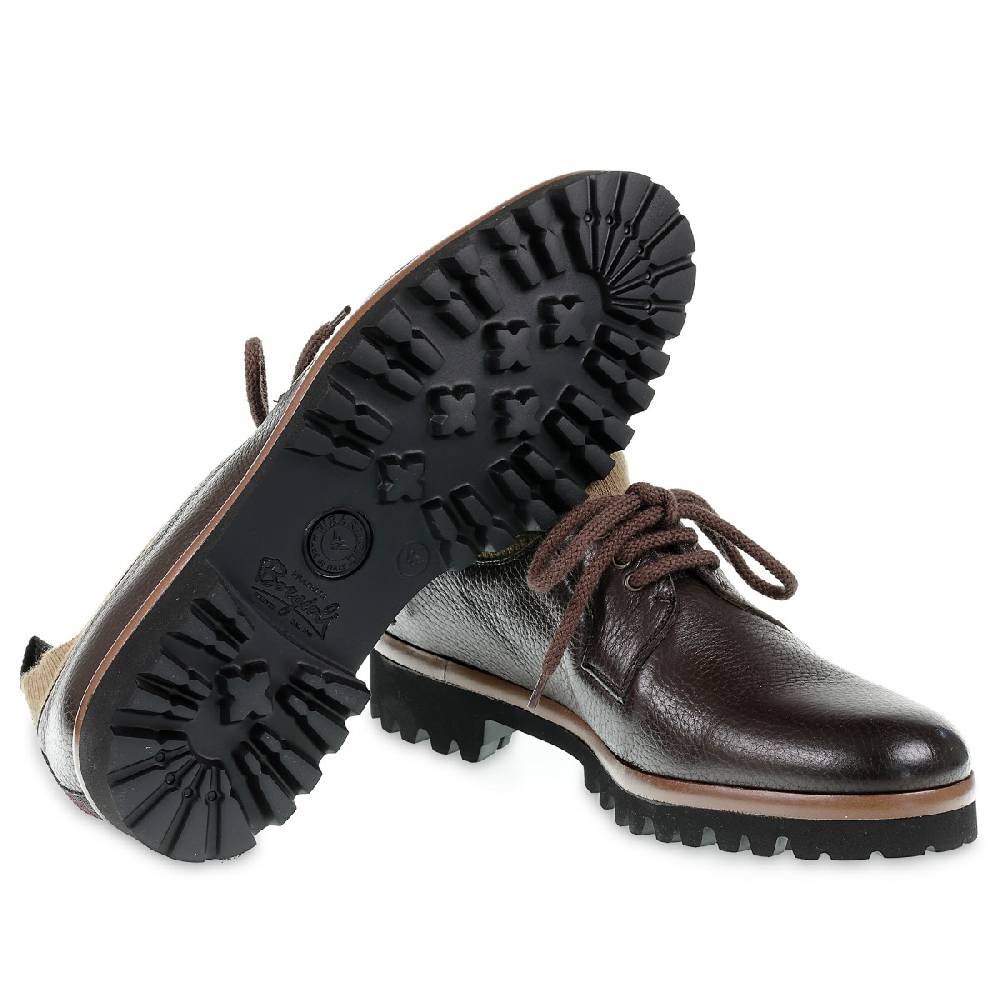 Lartigiano Del Cuoio Derby in cervo e cashmere marrone scuro - Fratelli Borgioli - Artigianalità Italiana Offerte speciali