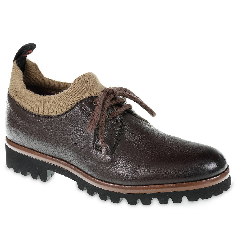 Lartigiano Del Cuoio Derby in cervo e cashmere marrone scuro - Fratelli Borgioli - Artigianalità Italiana Offerte speciali