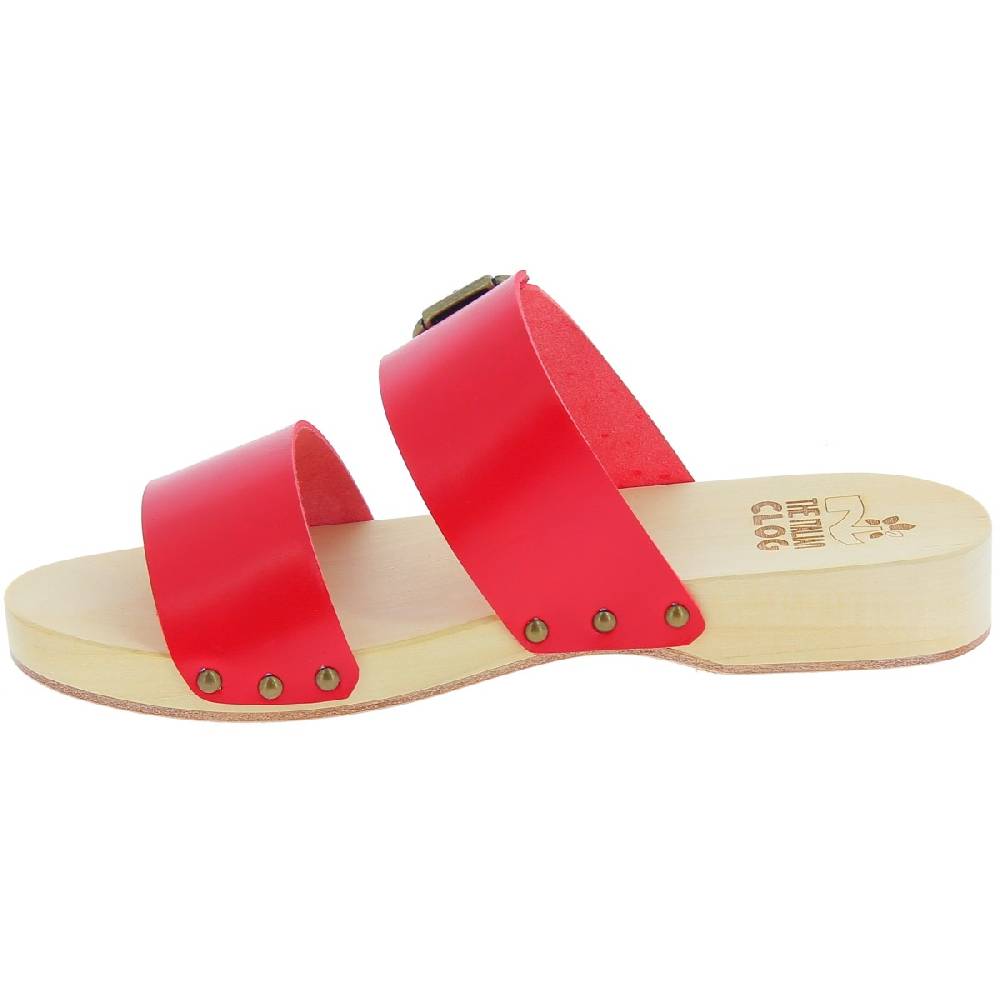 Lartigiano Del Cuoio Zoccoli artigianali da uomo con doppia fascia regolabile in pelle rossa Super Saving Price