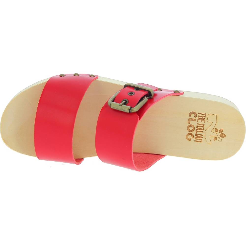 Lartigiano Del Cuoio Zoccoli artigianali da uomo con doppia fascia regolabile in pelle rossa Super Saving Price