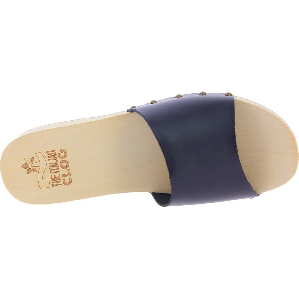 Lartigiano Del Cuoio Zoccoli di legno uomo con fascia larga in pelle nera artigianali Fino al 65% di sconto