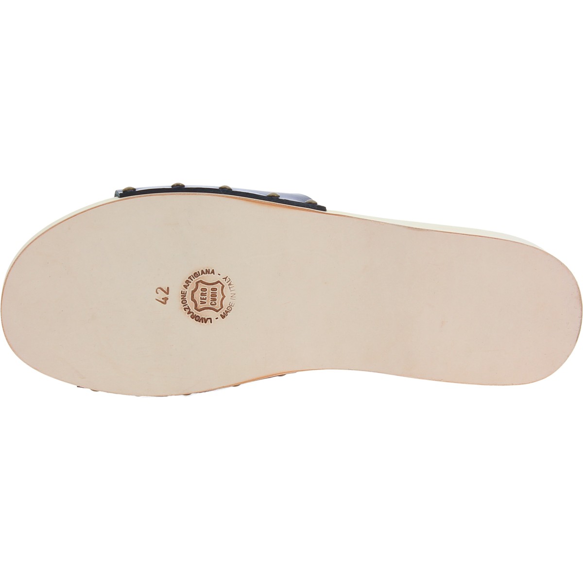 Lartigiano Del Cuoio Zoccoli di legno uomo con fascia larga in pelle nera artigianali Fino al 65% di sconto