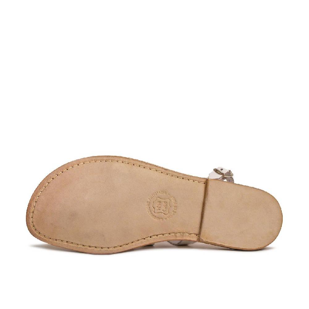 Lartigiano Del Cuoio Sandali bianchi infradito alla schiava artigianali in pelle Fino al 55% di sconto