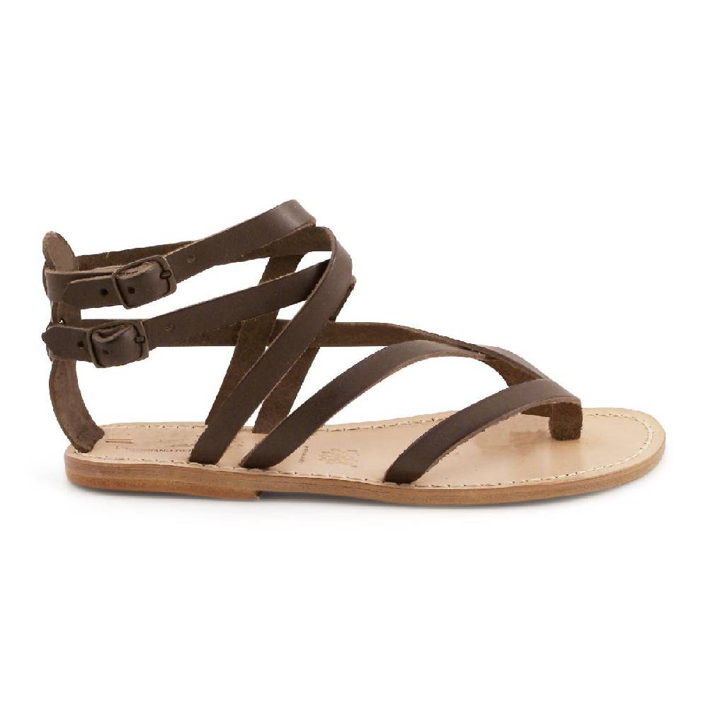Lartigiano Del Cuoio Sandali gladiatore donna in pelle marrone artigianali Discount Store per i nuovi prodotti