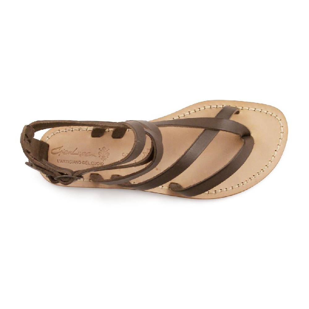 Lartigiano Del Cuoio Sandali gladiatore donna in pelle marrone artigianali Discount Store per i nuovi prodotti