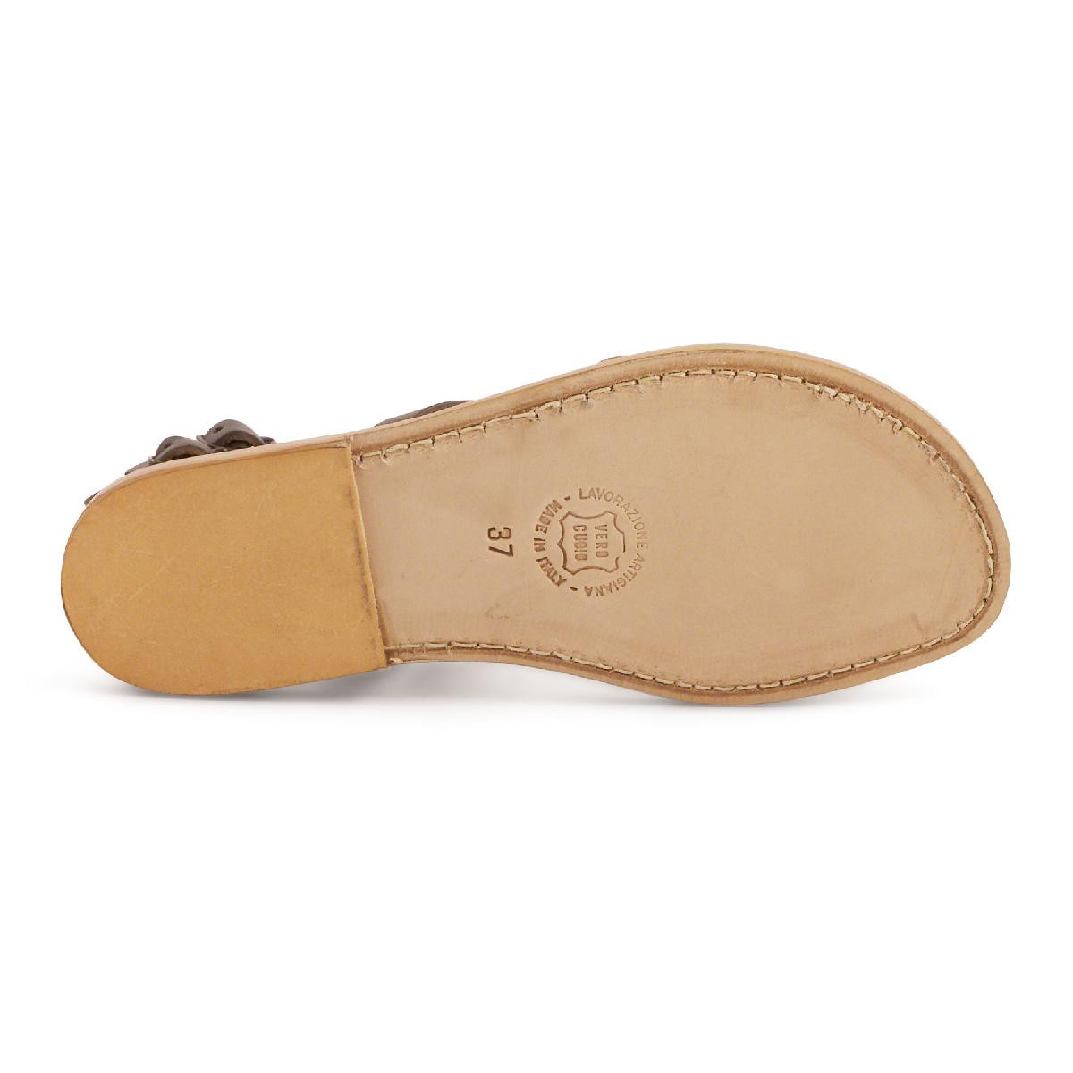 Lartigiano Del Cuoio Sandali gladiatore donna in pelle marrone artigianali Discount Store per i nuovi prodotti
