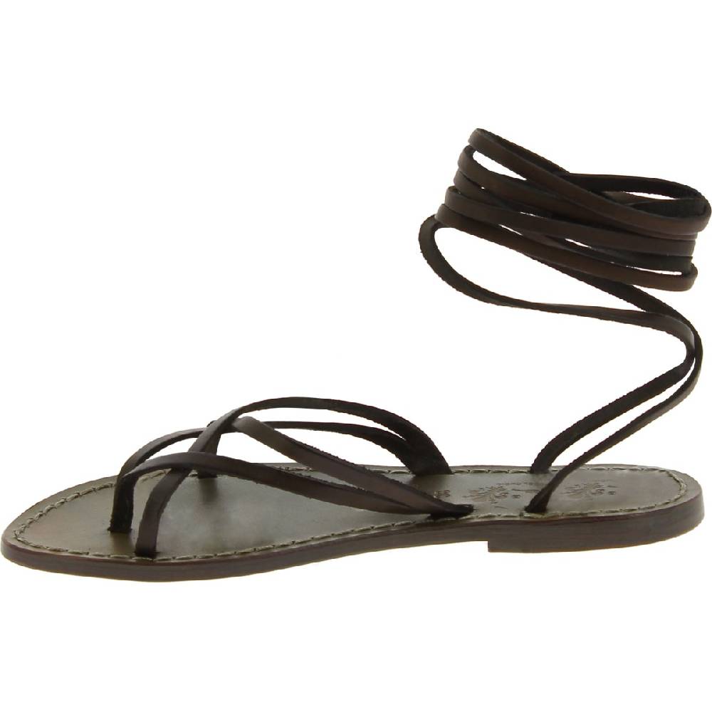 Lartigiano Del Cuoio Sandali alla schiava artigianali in pelle color fango Super sconto