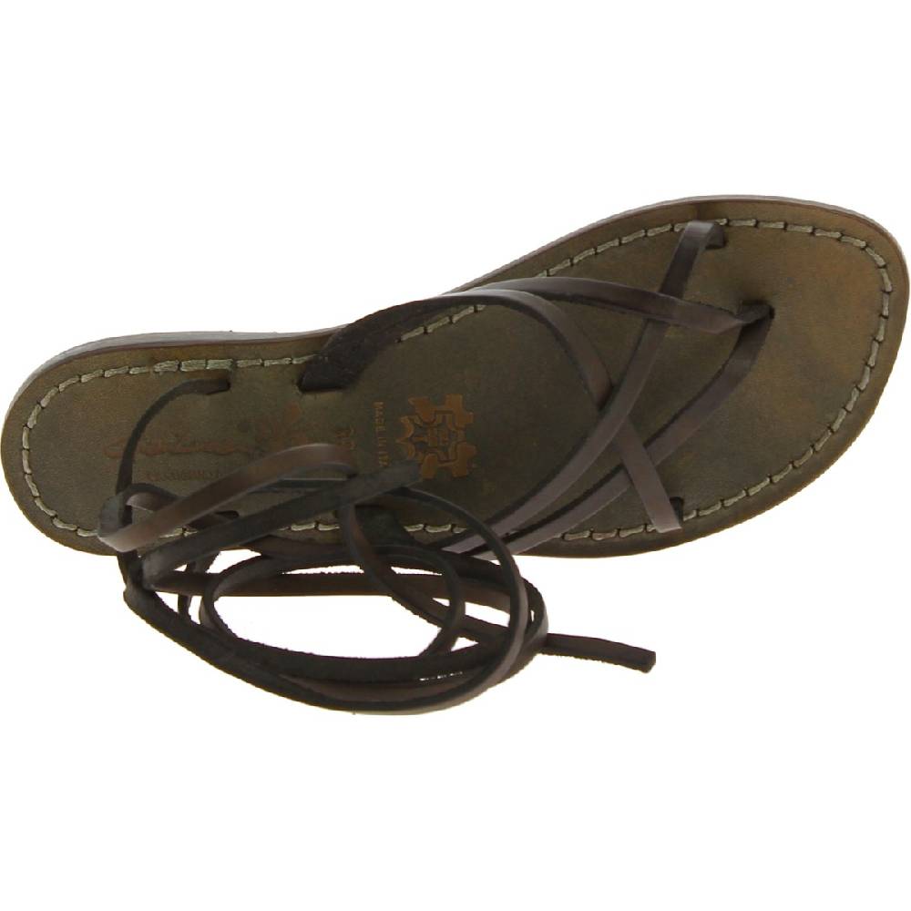Lartigiano Del Cuoio Sandali alla schiava artigianali in pelle color fango Super sconto