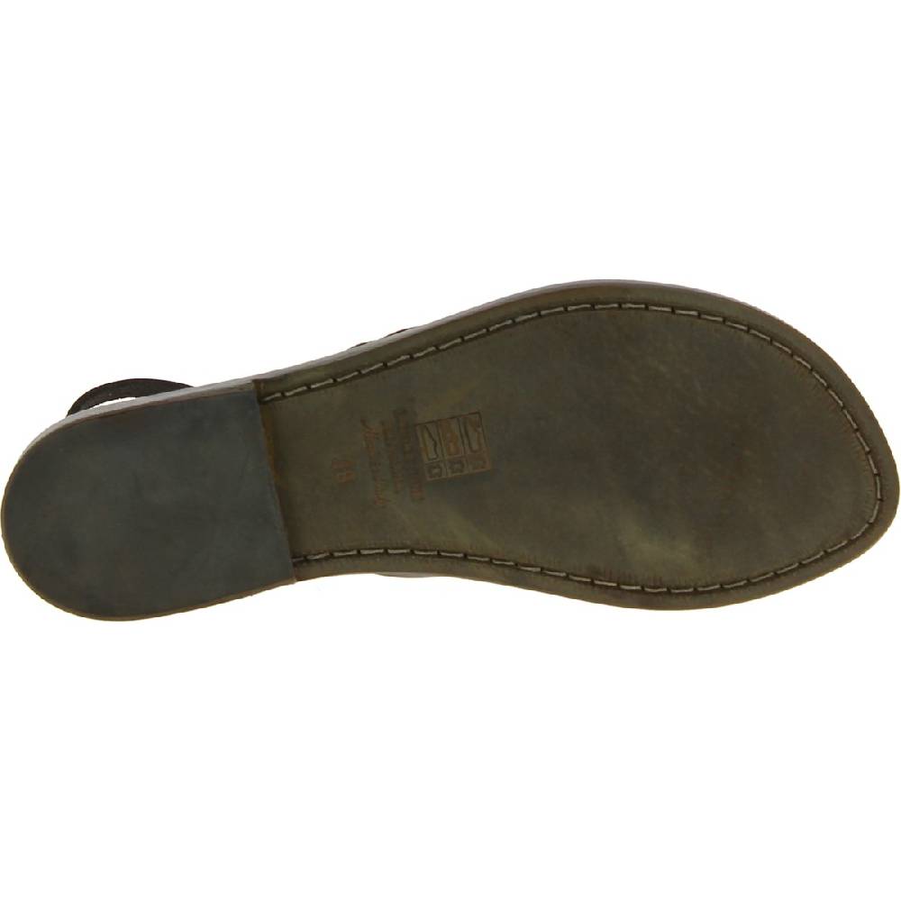 Lartigiano Del Cuoio Sandali alla schiava artigianali in pelle color fango Super sconto