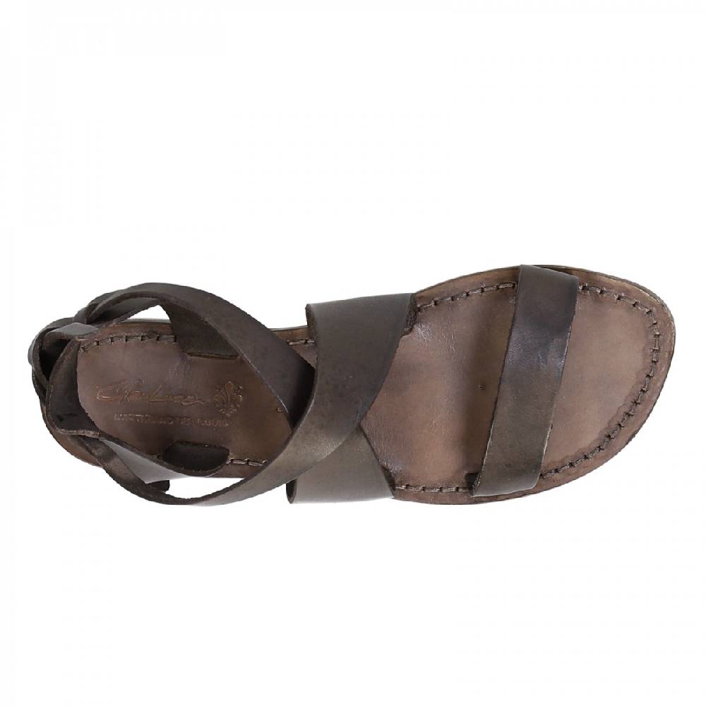 Lartigiano Del Cuoio Sandali donna fatti a mano in pelle color fango Italia