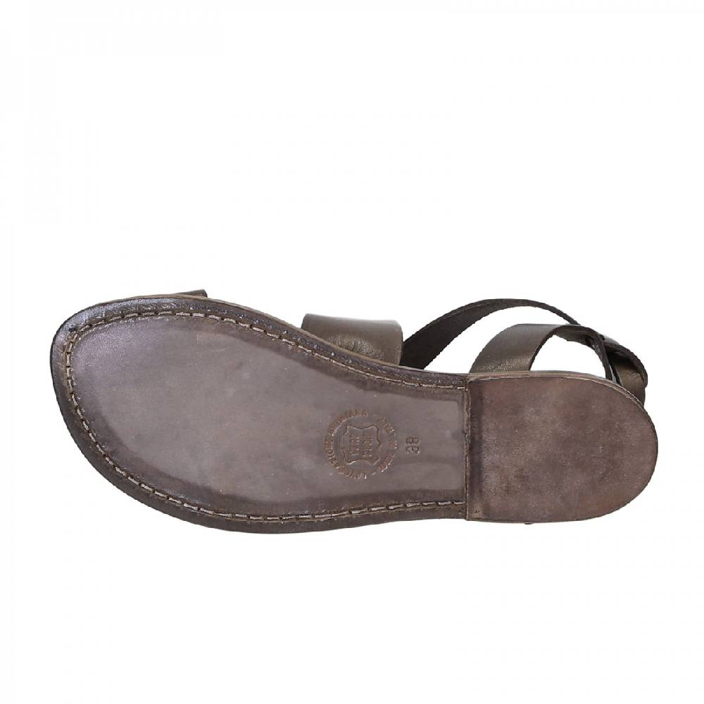 Lartigiano Del Cuoio Sandali donna fatti a mano in pelle color fango Italia