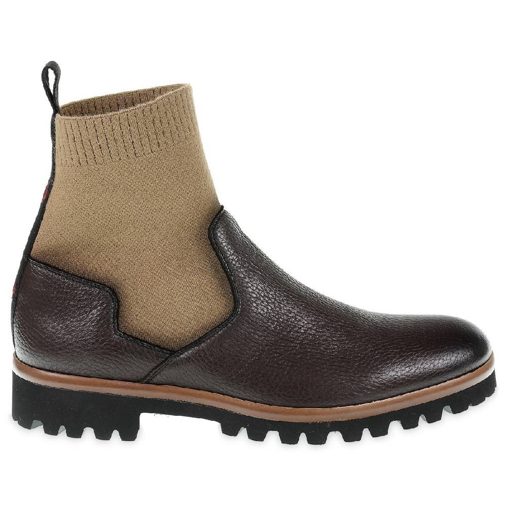 Lartigiano Del Cuoio Stivaletto chelsea in cervo marrone e cashmere - Fratelli Borgioli Vendita