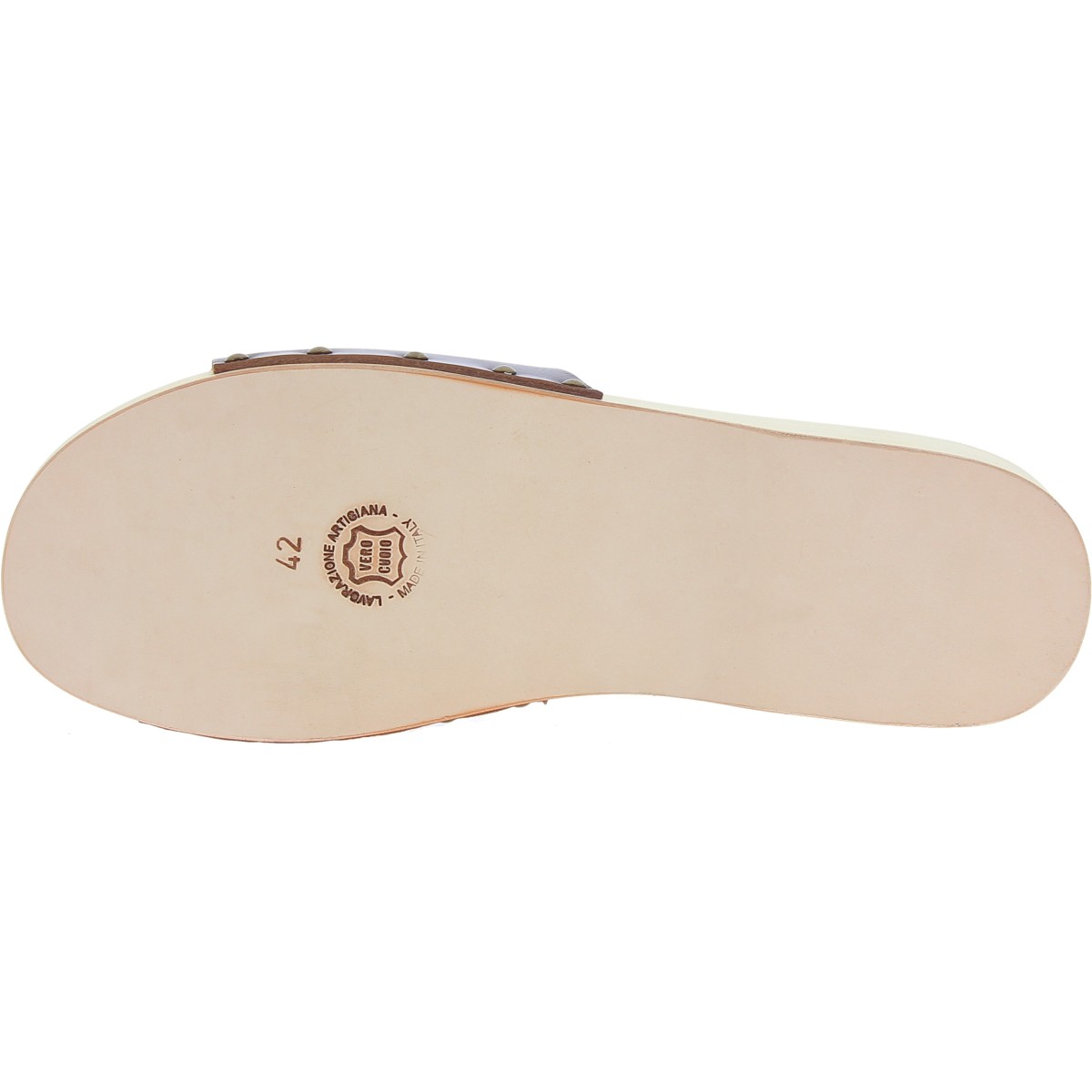 Lartigiano Del Cuoio Zoccoli in legno da uomo con fascia larga in pelle color testa di moro Promozione Limitata