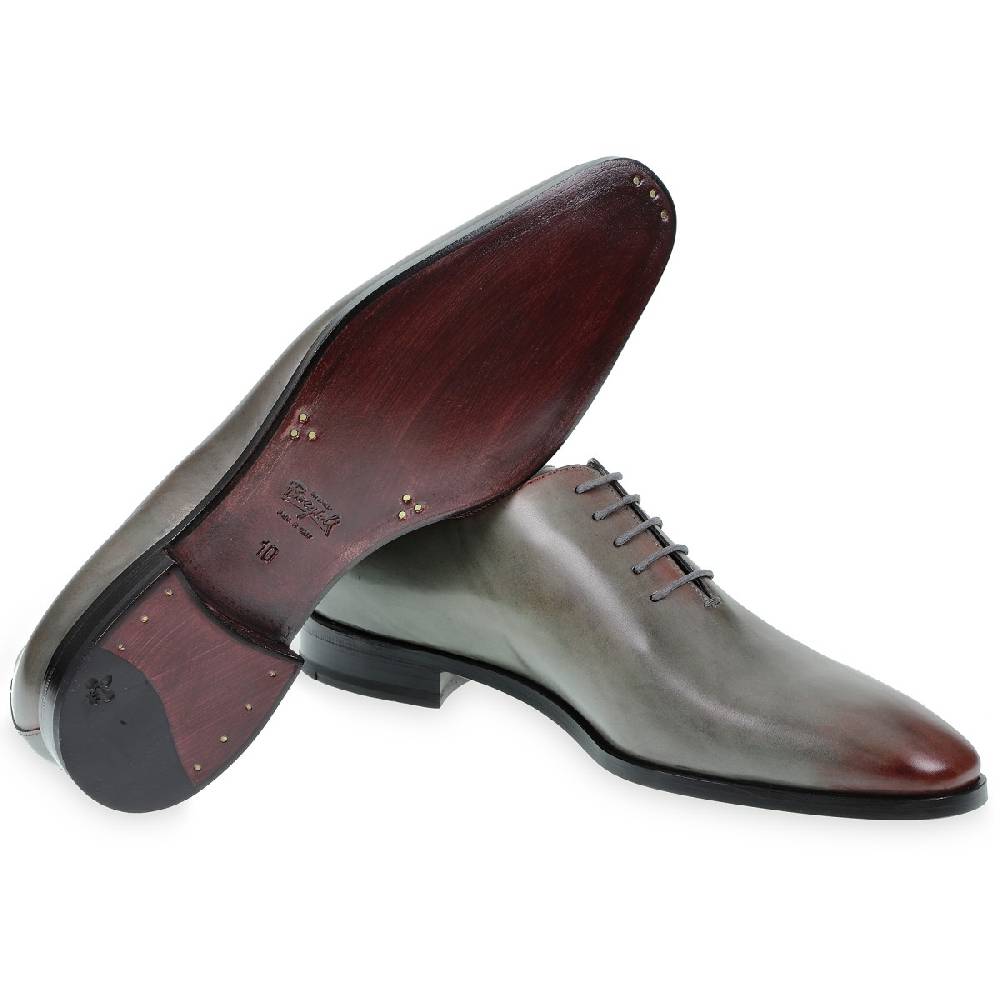 Lartigiano Del Cuoio Scarpe Oxford da uomo in pelle grigia tinta a mano con sfumature bordò Fino Al -60%