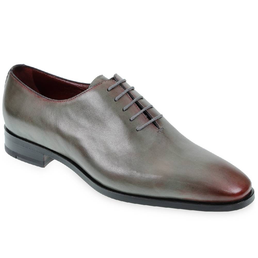 Lartigiano Del Cuoio Scarpe Oxford da uomo in pelle grigia tinta a mano con sfumature bordò Fino Al -60%
