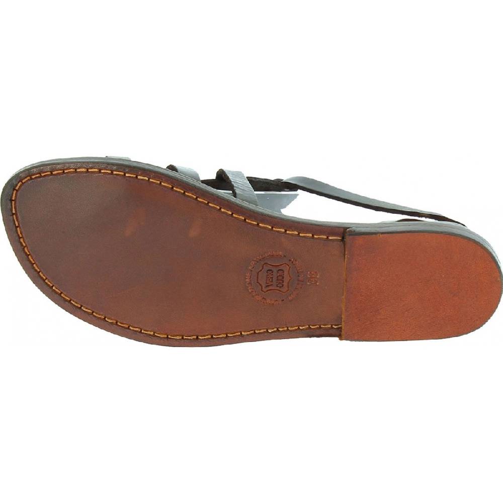 Lartigiano Del Cuoio Sandali gladiatore donna in pelle marrone fatti a mano in Italia Presa