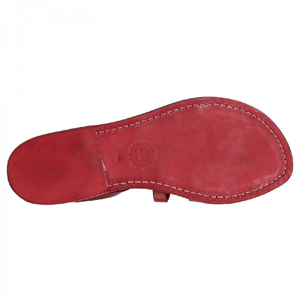 Lartigiano Del Cuoio Sandali gladiatore donna in pelle rosso fatti a mano in Italia Online