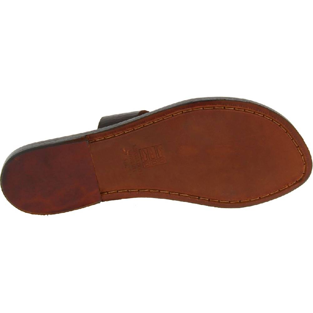 Lartigiano Del Cuoio Ciabatte donna in pelle marrone scuro artigianali Hotsell