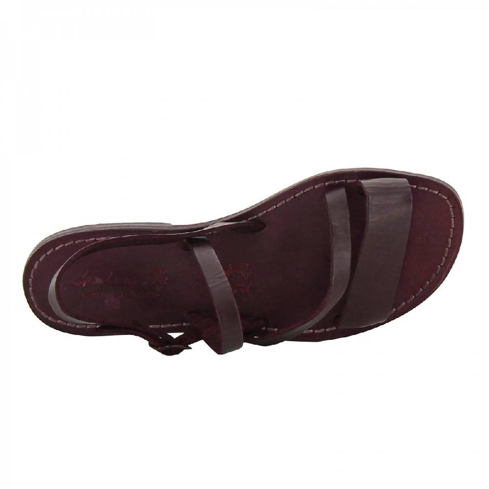 Lartigiano Del Cuoio Sandali donna in pelle color prugna fatti a mano Vendite Flash