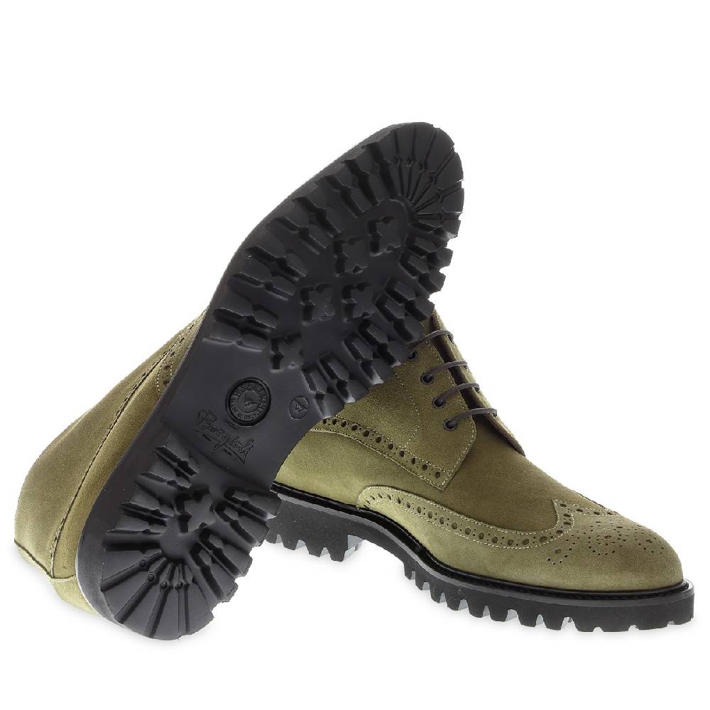 Lartigiano Del Cuoio Stivaletto brogues in camoscio color argilla - Fratelli Borgioli - Artigianalità Italiana Negozio online di fabbrica