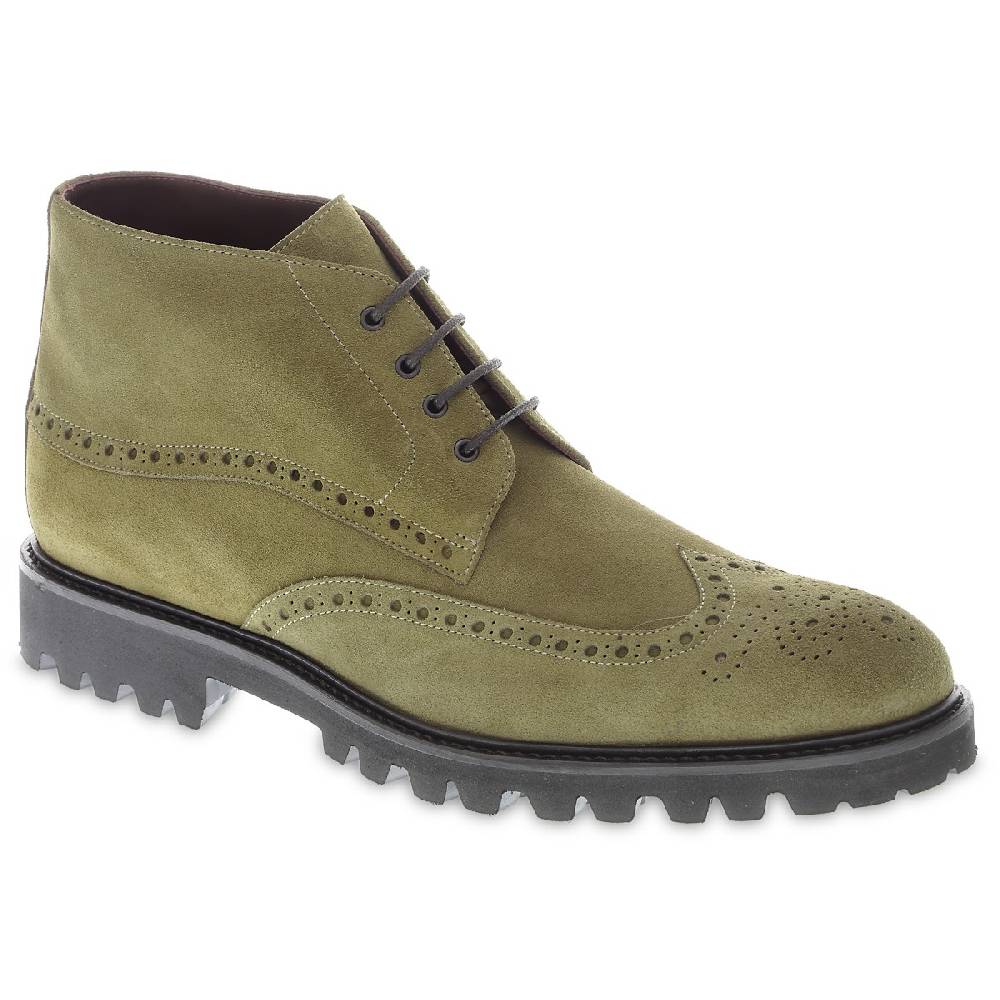 Lartigiano Del Cuoio Stivaletto brogues in camoscio color argilla - Fratelli Borgioli - Artigianalità Italiana Negozio online di fabbrica