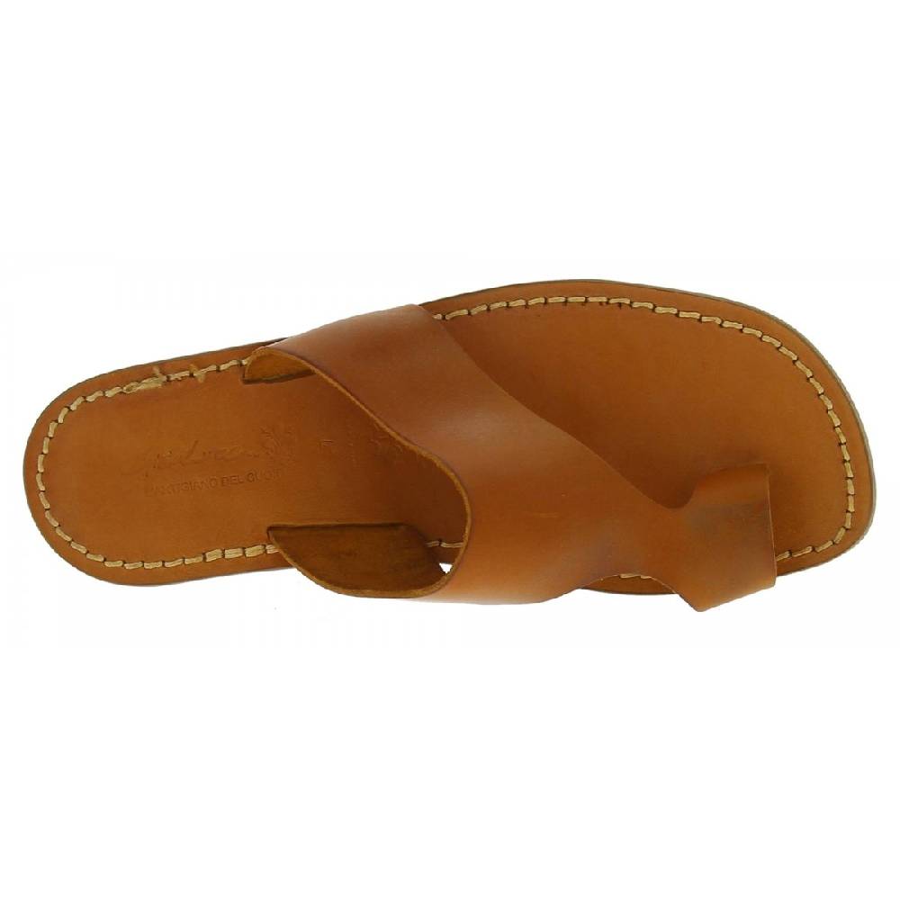 Lartigiano Del Cuoio Ciabatte infradito da uomo in pelle color cuoio artigianali Offerta speciale