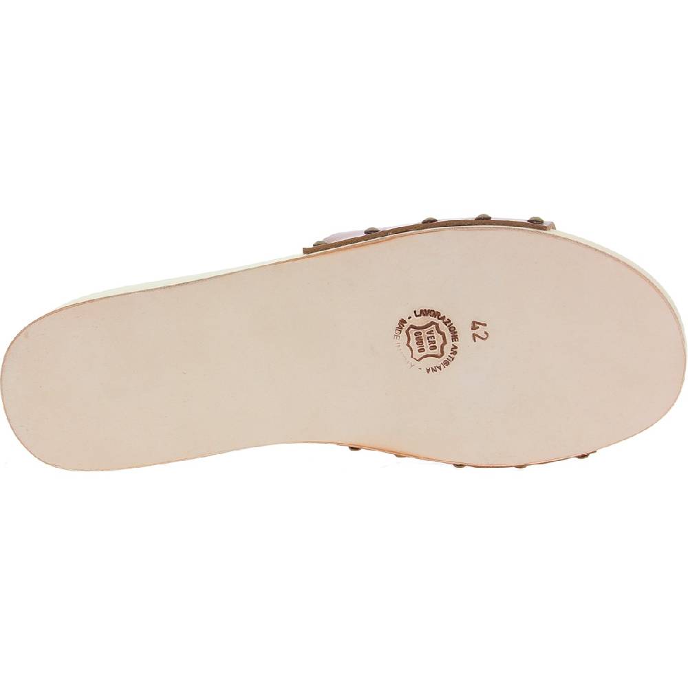 Lartigiano Del Cuoio Zoccoli in legno da uomo con fascia larga in pelle color marrone Grande vendita