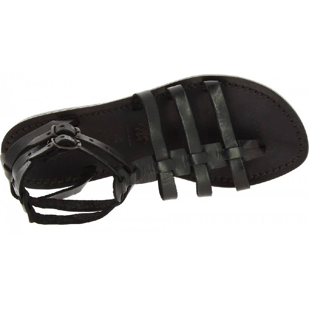 Lartigiano Del Cuoio Sandali da gladiatore in pelle nera fatti a mano in Italia Flash Sale