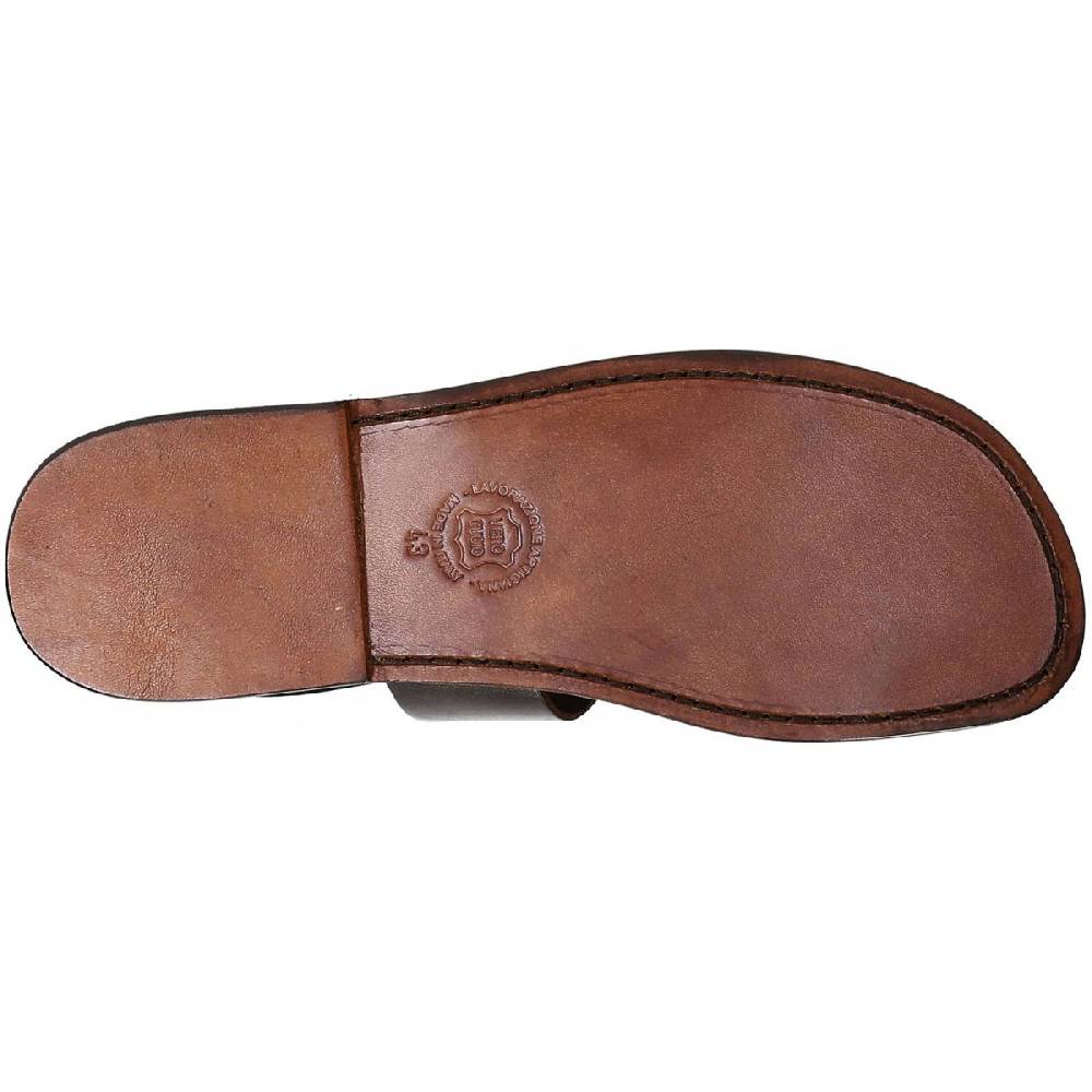 Lartigiano Del Cuoio Sandali francescani donna in pelle marrone artigianali Cyber Monday