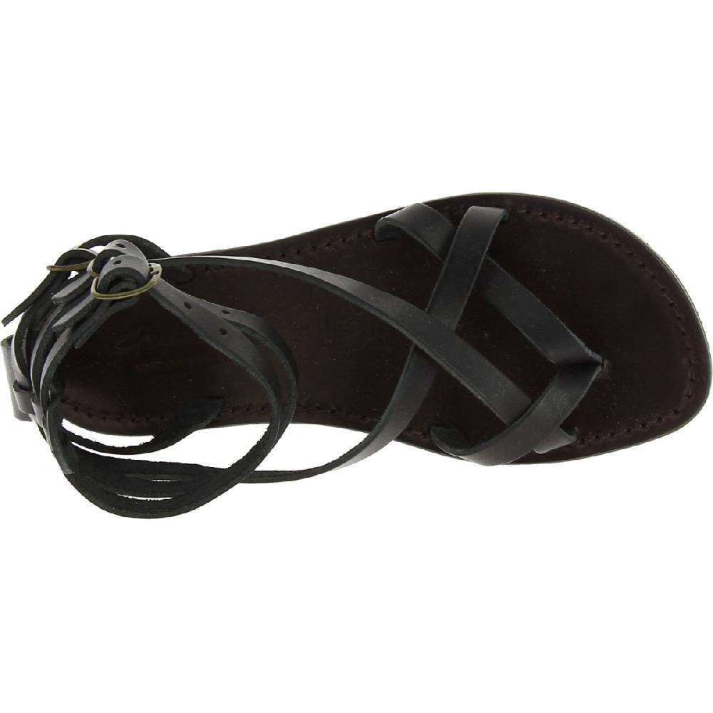 Lartigiano Del Cuoio Sandali gladiatore fatti a mano in pelle colore nero Offerta natalizia