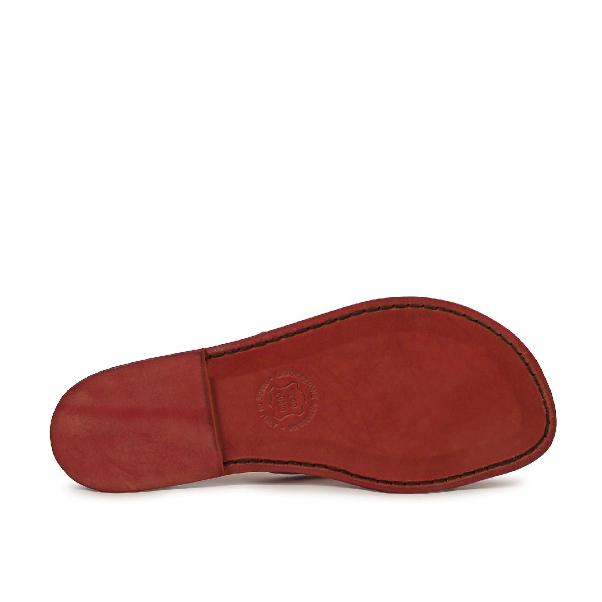Lartigiano Del Cuoio Sandali alla schiava bassi artigianali pelle rosso Latest fashion