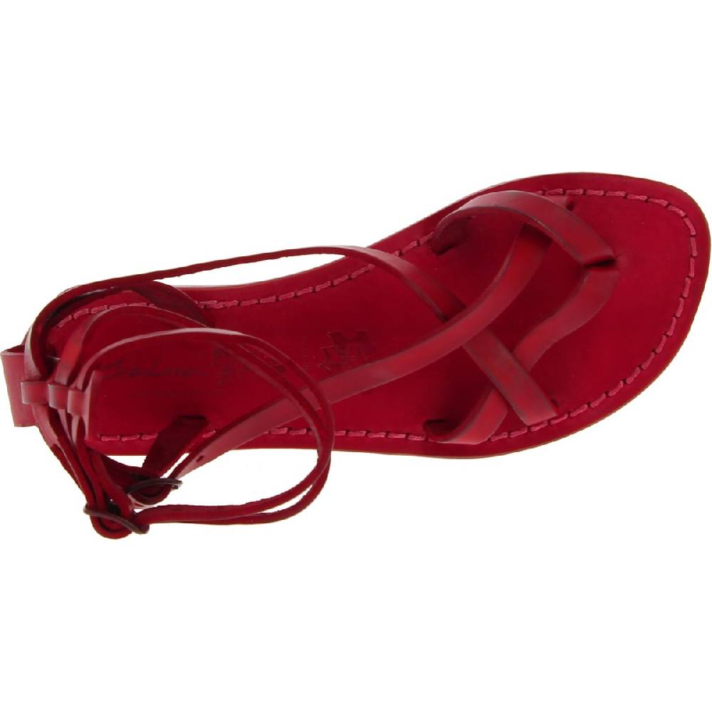 Lartigiano Del Cuoio Sandali gladiatore donna in pelle rossa fatti a mano Offerta temporanea