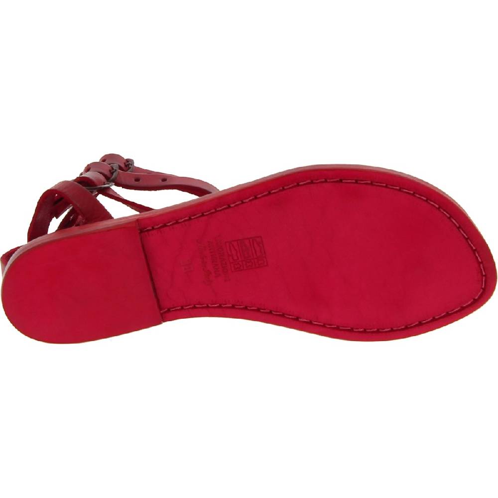 Lartigiano Del Cuoio Sandali gladiatore donna in pelle rossa fatti a mano Offerta temporanea