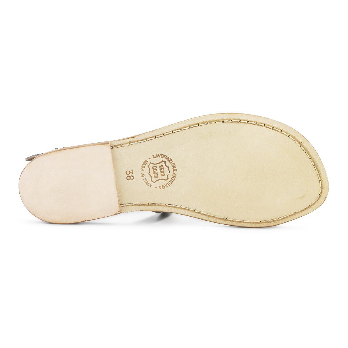 Lartigiano Del Cuoio Sandali in pelle bassi bicolor fatti a mano Lightning offer