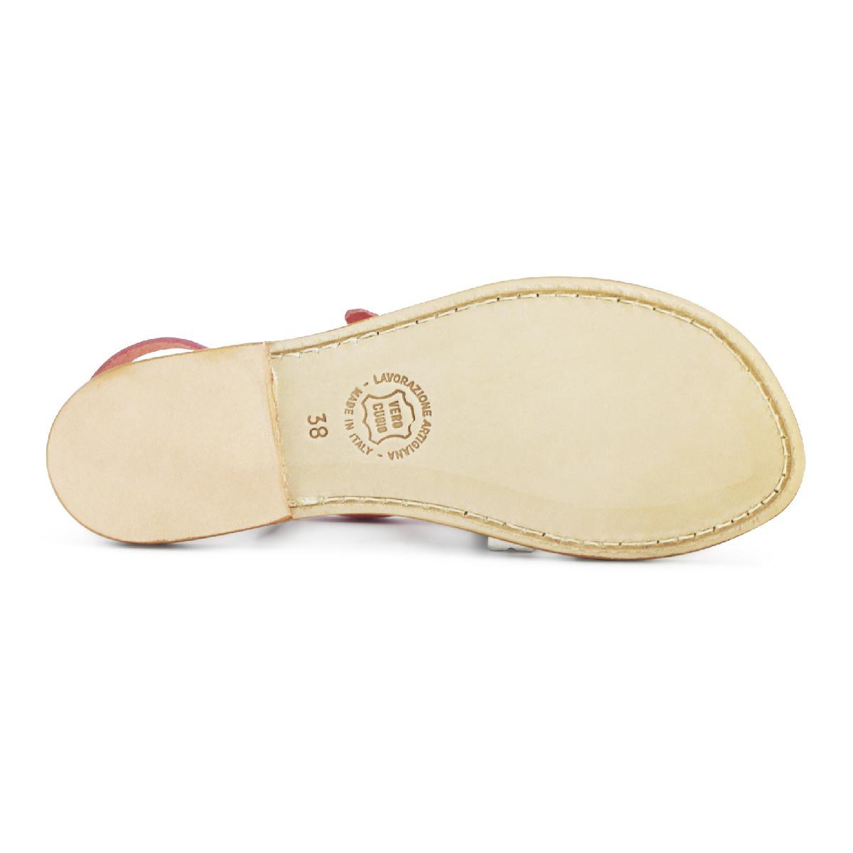 Lartigiano Del Cuoio Sandali infradito donna bicolore fucsia e cuoio Bestseller