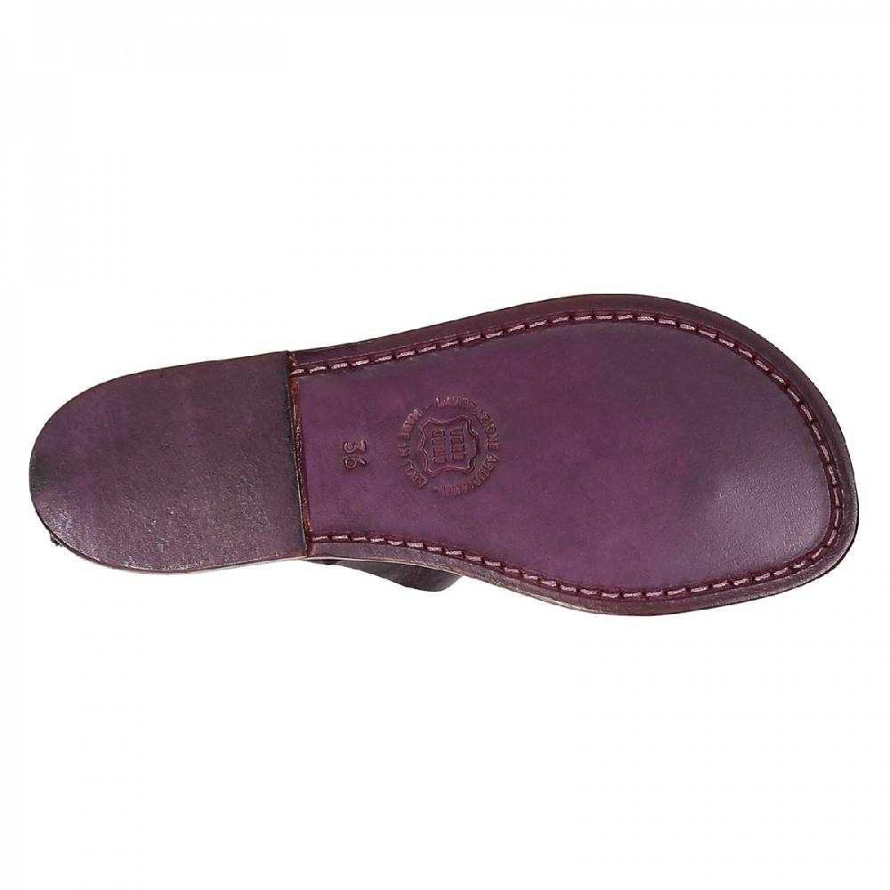 Lartigiano Del Cuoio Sandali infradito donna fatti a mano in pelle viola Comprane uno, ottenene uno gratis