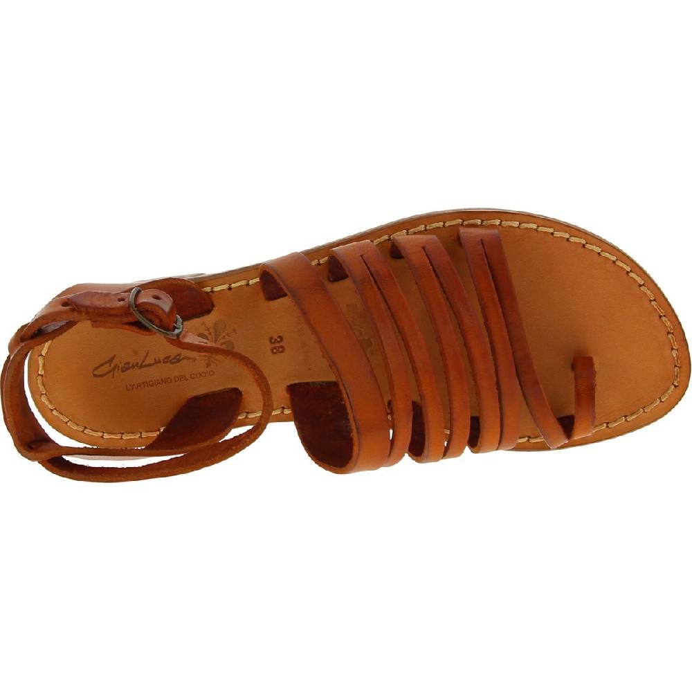 Lartigiano Del Cuoio Sandali infradito donna fatti a mano in pelle colore cuoio Offerte giornaliere