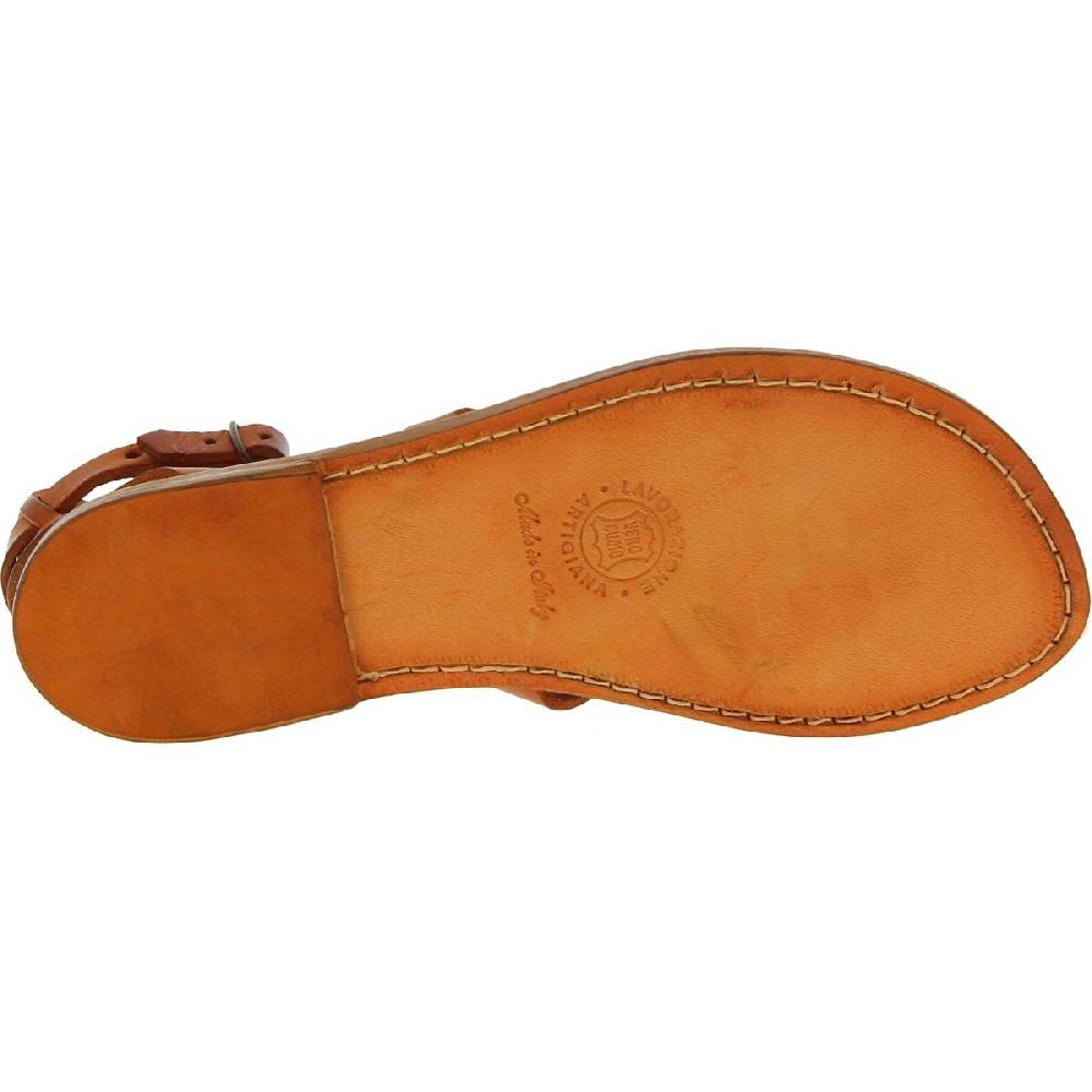 Lartigiano Del Cuoio Sandali infradito donna fatti a mano in pelle colore cuoio Offerte giornaliere