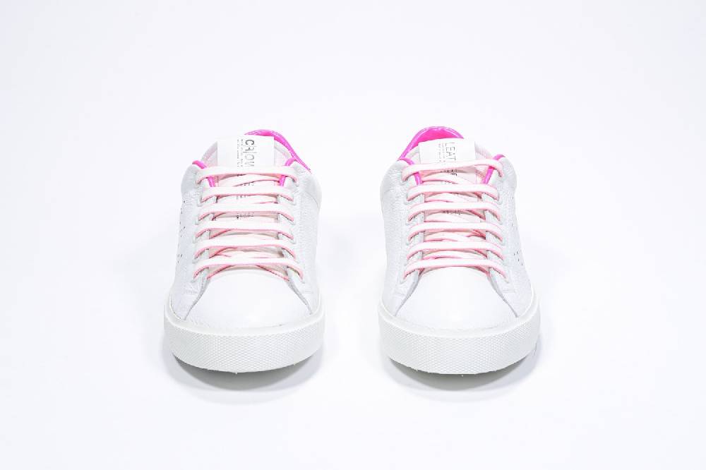 Leather Crown LC06 | Fucsia & Bianche - Basse - Donna Prezzo Ridotto