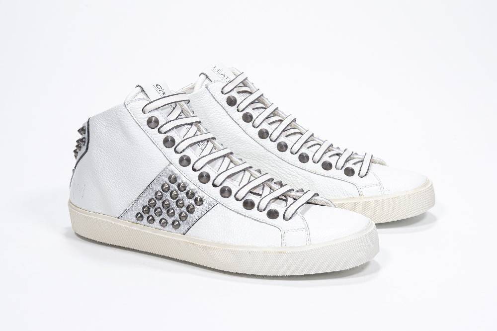 Leather Crown STUDBORN | Argento & Bianche - Alte - Donna Soddisfazione Garantita